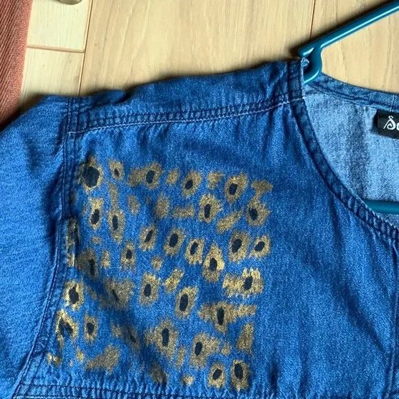 Denim lightweight denim top long sleeve 3X - Picture 6 of 6